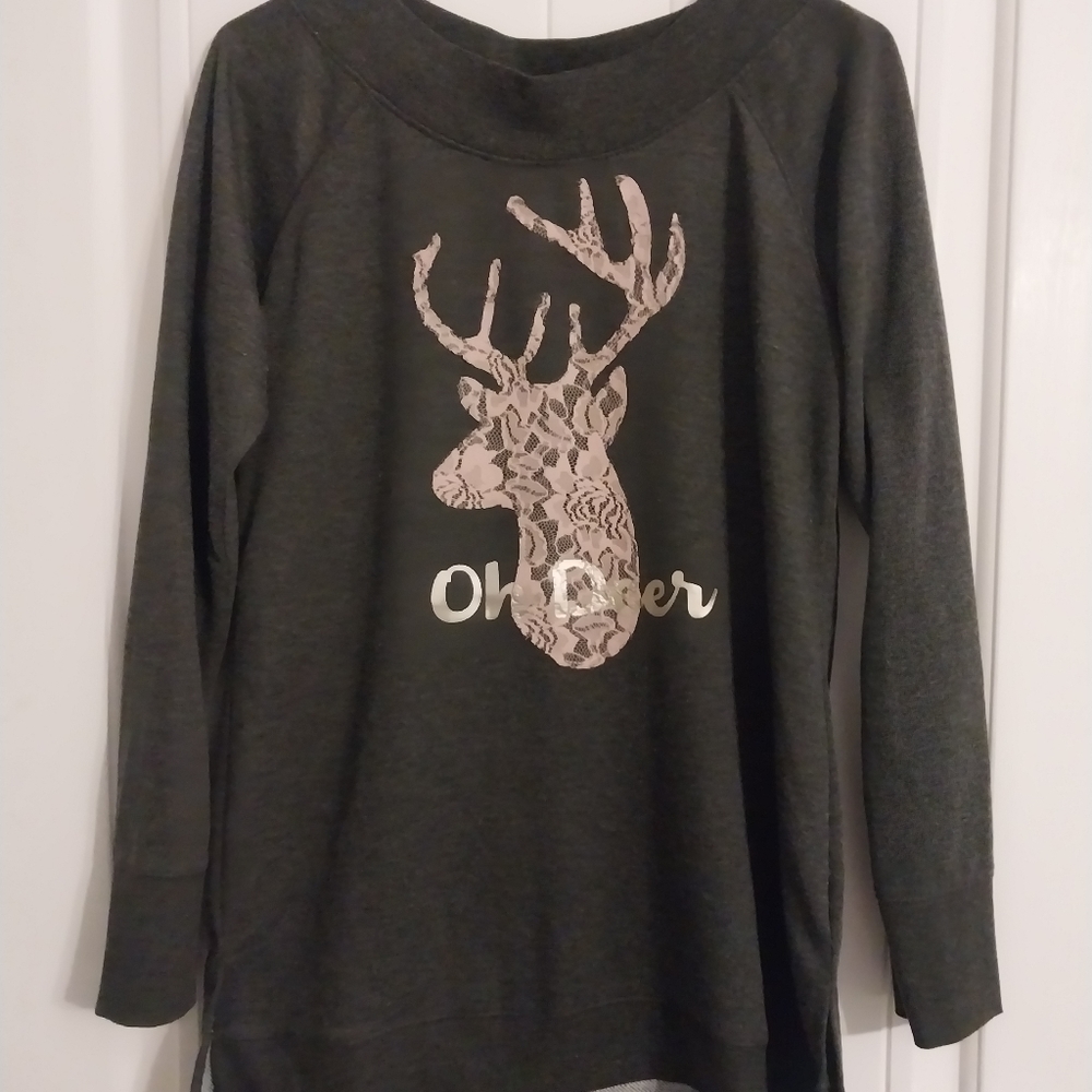 Matrices Oh Deer shirt grey size medium